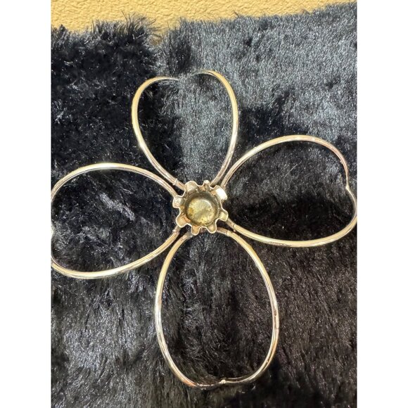 Vintage Mid Century Decorative Metal Flower  Candle Holders - Picture 4 of 9